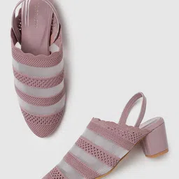 Marc Loire Woven Design Pointed Toe Block Mules image 1