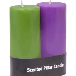 PEEPALCOMM Red & Blue 2 Pieces Pillar Candle-56