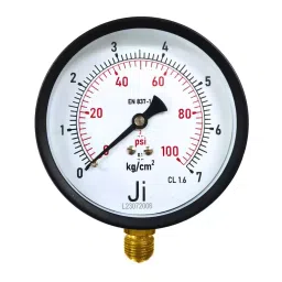 Japsin Instrumentation Commercial Pressure Gauge 0 to 7 Kg/cm² Range 100 mm (4 inch) Dial Size, JIPL-CPG-100MM-B9-8
