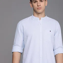 Louis Philippe Jeans Men Slim Fit Pure Cotton Striped Casual Shirt-image-11