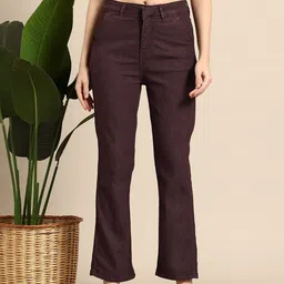 Mast & Harbour Women Straight Fit High-Rise Stretchable Jeans-picture-7