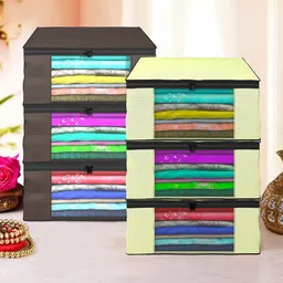 Kuber Industries Cream-Coloured Set of 6 Regular Drawer Organiser Organisers-37