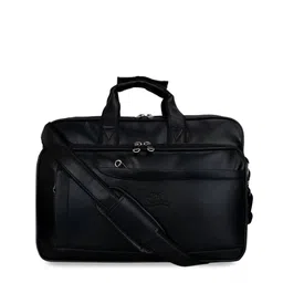 Leather World Unisex Black Solid Laptop Bag-34
