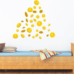 rawpockets Yellow Gold Coins Wall Stickers-image-1