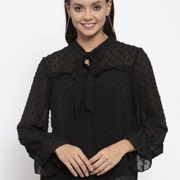 Gipsy Women Black Self Design Top-image-130