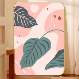 SAF Pink & Green Leaf Printed Wall Art-image-58