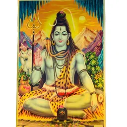 SHOP BY ROOM Yellow & Green Lord Shiva Wall Art Tile-image-20
