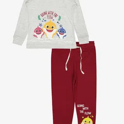 Bodycare Kids Girls Baby Shark Printed T-shirt With Joggers-image-41