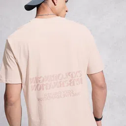 WROGN Pure Cotton Typography Printed Drop-Shoulder Sleeves Oversized T-shirt-picture-44