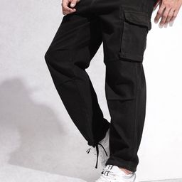 WROGN Men Loose Fit Pure Cotton Cargo Jeans-image-55