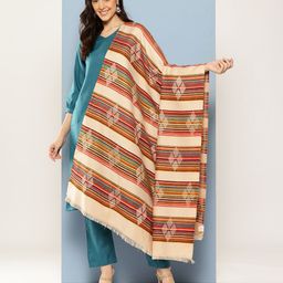 Aarika Women Geometric Woven Design Shawl-picture-1