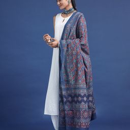 Taavi Ajrakh Block Printed Pure Cotton Dupatta image 3