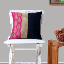 ANS Black Single Ethnic Motifs Square Cushion Covers-43