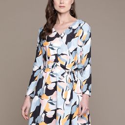 Moda Rapido Abstract Print Tie-Up Wrap Dress-picture-16