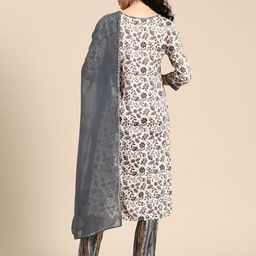 anouk rustic Anouk Women Floral Printed Regular Kurta with Trousers & With Dupatta image 4