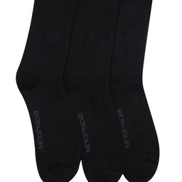 Bonjour Men Set of 3 Black Ankle-Length Socks-image-69