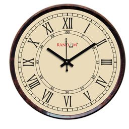 RANDOM Beige Round Solid Analogue Wall Clock-14
