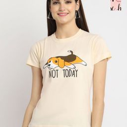 Dreambe Women Typography Printed T-shirt-image-45