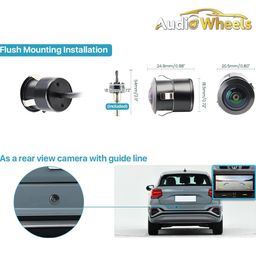 audio wheels Fisheye Lens AHD 1080P Car Reverse Camera|Backup Camera - 170° Wide Angle, Night Vision, Water-Resistant - Compatible with Car Android Monitors and AHD/CVBS Switcher Camera image 3