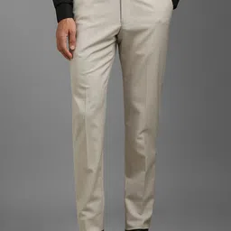 Louis Philippe Men Slim Fit Mid-Rise Formal Trousers-picture-42