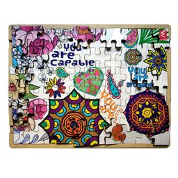 WISSEN Motivational Therapy Pattern Wooden Jigsaw Puzzle Multicolor - 60 Pieces-19