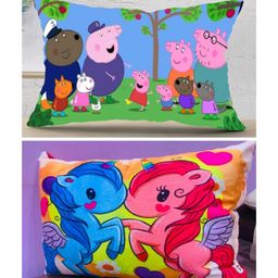 JARS Collections Velvet Baby Pillow For Sleeping Ultra Soft Toddler Pillow With Cartoon Print Pack of 2 - Multicolor-28
