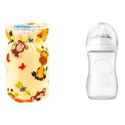 Mittenbooty Baby Broad Neck Bottle Cover for  Feeding Bottle upto 150ml Animal Print - Yellow-21