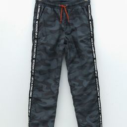 LC Waikiki Side Tape Embellished  Camouflage Printed Fleece Lined Trouser  - Anthracite Blue-image-97