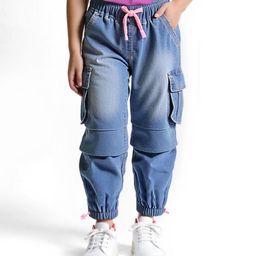 little kangaroos Little Kangaroos100% Cotton Denim Full Length Washed Jeans - Medium Blue-picture-32