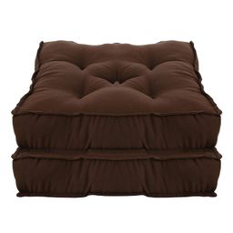 Pumpum Ultra Soft Square Dining Chair Sofa Floor Seat & Back Cushions with Ties Set Of 2 - Brown-image-19