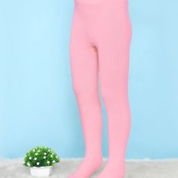 Pine Kids Cotton Knit Solid Colored Footie Tights - Pink-image-38