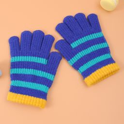 Pine Kids Pair ofWinter Gloves With Strips Design - Blue-image-30