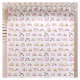 Fancy Fluff Organic Cot Bedsheet-Rainbow Dreams-25