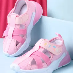 Cute Walk by Babyhug Velcro Closure Sandals with Baby Print - Pink-picture-8
