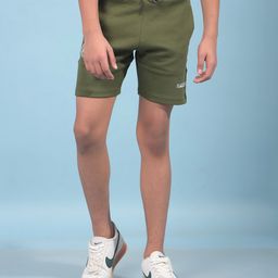 CRIMSOUNE CLUB Cotton Solid Shorts - Green-image-50