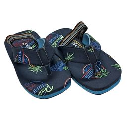 yoyo Paradise Beach Text Designed Flip Flops - Blue-image-62