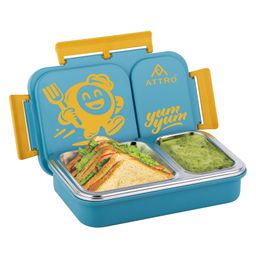 ATTRO Legacy 2 Stainless Steel Insulated Lunch Box with 2 Compartments 600 ml - Green-image-23