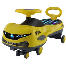 JoyRide SPORTS DLX Light-Up Magic Car Easy Glide Ride-On Toy for Kids LED Lights, Music & 360° Swivel Wheels Push Swing Car for Indoor Outdoor Fun - Yellow-picture-26