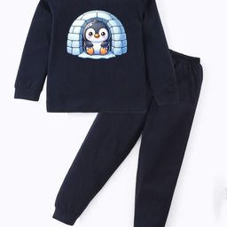 BLUSHES Kids Printed Round Neck Long Sleeves Pure Cotton Night Suit-picture-42