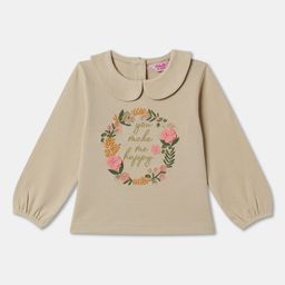 R&B Print Peter Pan Collar Puff Sleeve Cotton Top-picture-45