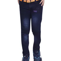 KUNDAN Boys Mildly Distressed Light Fade Stretchable Jeans-image-83