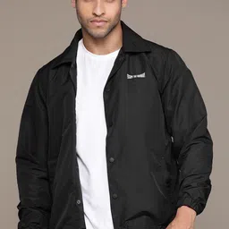 The Roadster Lifestyle Co. Typography Embroidered Spread Collar Tailored Jacket-42