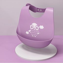 GUCHIGU Infant Kids Purple & White Printed Waterproof Bib-28