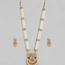 Anouk Gold-Plated Stone-Studded & Beaded Jewellery Set-picture-3
