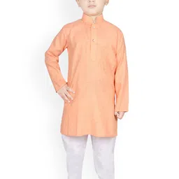 SG YUVRAJ Boys Orange Solid Kurta with Pyjamas-image-23