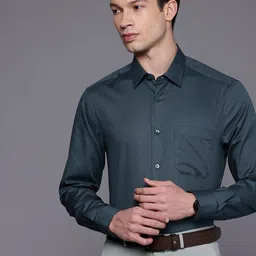 Louis Philippe Pure Cotton Textured Classic Fit Formal Shirt-picture-31