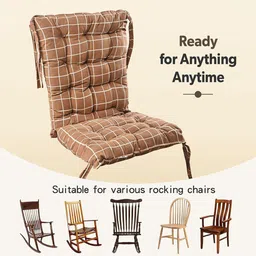 Kuber Industries Brown Checked Chair Pads image 5