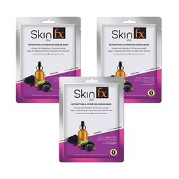Skin Fx Set of 3 Detoxifying & Hydrating Serum Masks-6