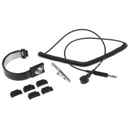 RS PRO ESD Grounding Wrist Strap & Cord Set With 10 mm Socket, 10 mm Stud Model No 7989275-37