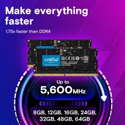 Crucial By Micron SODIMM RAM 16 GB DDR5 5600 MHz for Laptop & Desktop, CT16G56C46S5 image 3